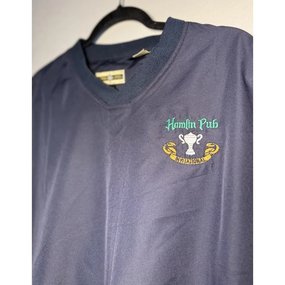 North End Greystone Golf Pullover Windbreaker Hamlin Pub Mens Large Navy